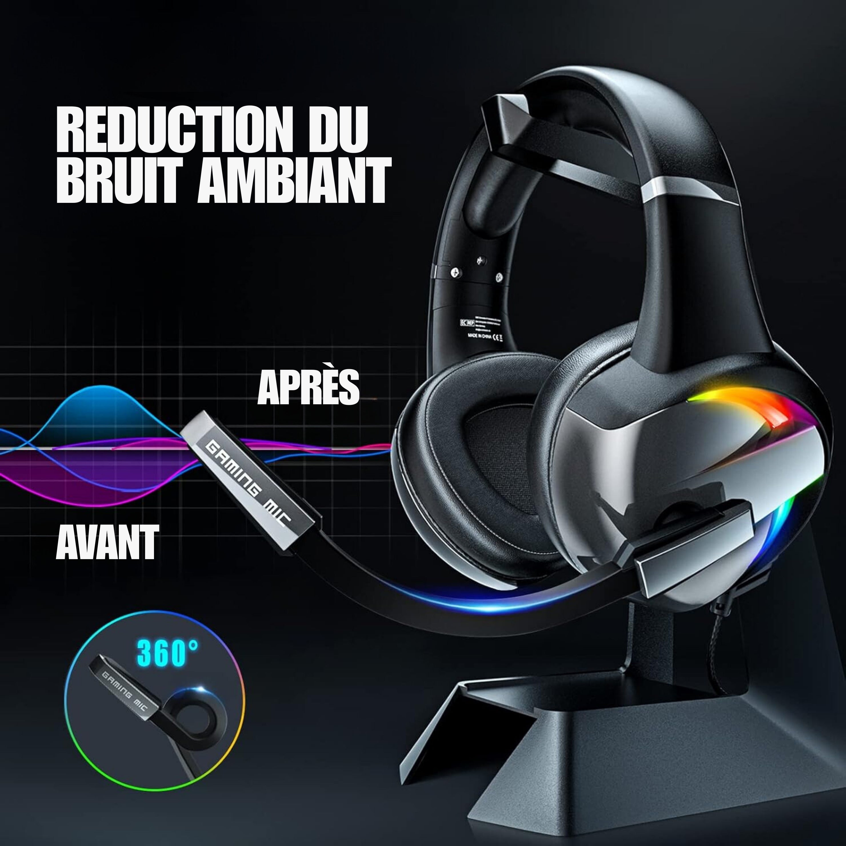 Casque Gaming Bexcellent GM-7 RGB - Réduction du bruit