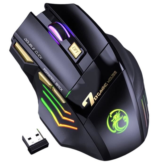 Souris Gamer Sans Fil RGB - 7 Boutons Programmables